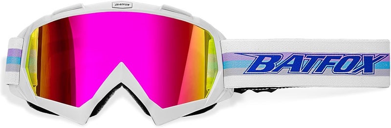 BATFOX Motorcycle Glasses Goggles Dirt Bike Motocross Safety ATV Tactical Riding (HD Purple-White Color, Adult) - Image 2